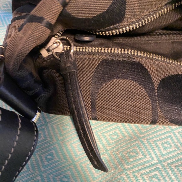COACH Black on Black Signature Duffle with Silver Tone Hardware